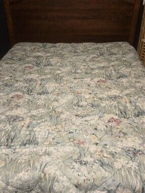 Pottery Barn Giverny Fleur Organic Percale Comforter King Cal King Gray Floral